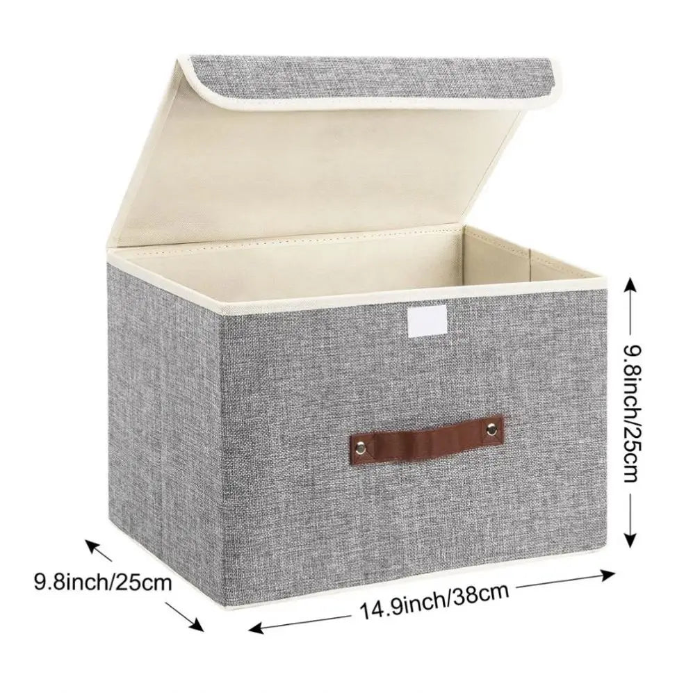 Factory Direct Sale Popular Cabinet Foldable Linen Fabric Toy Kids Storage Box With Lid MegaBDM