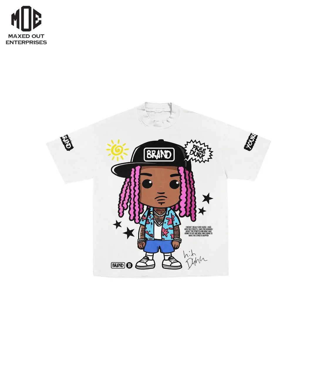 Custom Y2K Double Layer Regular Sleeve Oversized Streetwear Distressed Full Print Blank 100% Cotton Eco-Friendly Worsted Hip Hop