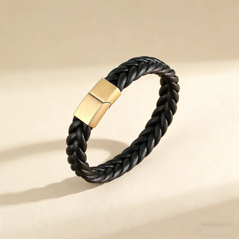 Classic Design Hand-woven Bracelet Personality Gift for Men Genuine Leather Bracelet&Bangle Special Birthday Party Jewelry