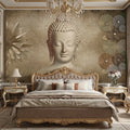 Removable Waterproof Buddhist Wall Paper Interior Wall Decoration Buddha Statues Meditation Mural Wallpaper