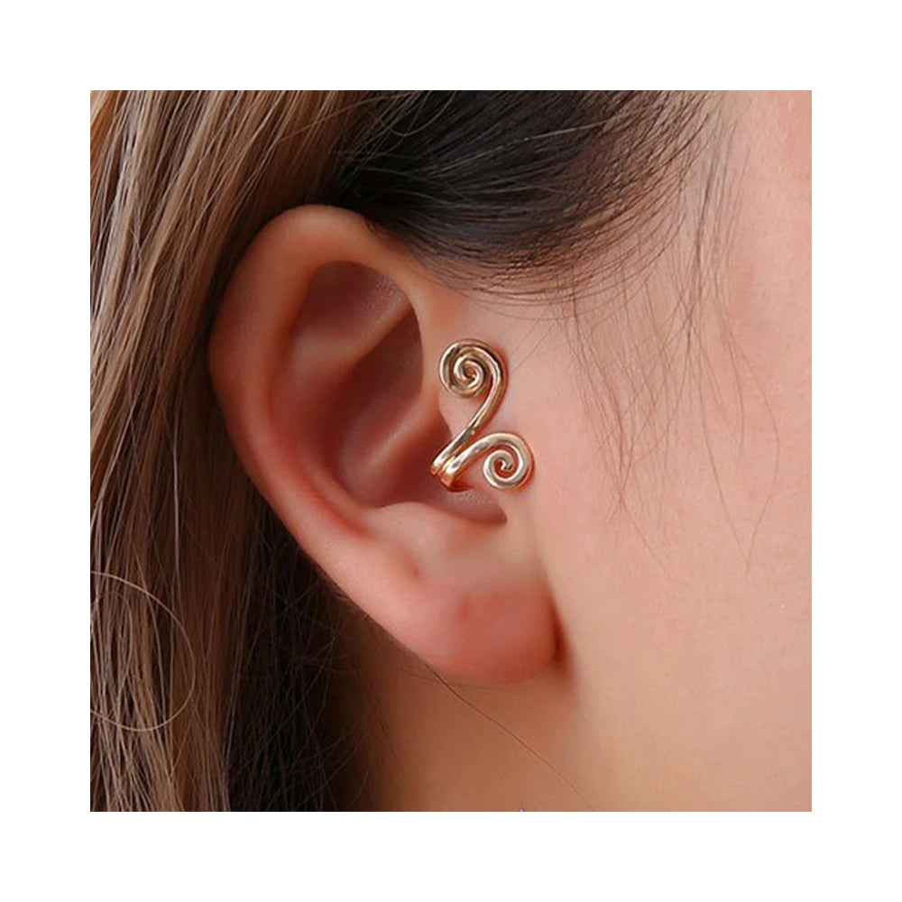 Women Non Piercing Tight Hoop Shape Body Relaxation Massage Slim Ear Cuff Clip Acupressure Slimming Earrings for Weight Loss