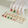Hengdian 18K Gold Plated Elegant Bridal Jewelry Set Classic Design Necklace Pendant Earring for Women for Wedding & Gift