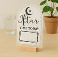Pafu Eid Decor Acrylic  Ramadan Iftar Time Tracker Table Sign with Wooden Base  Ramadan Handwriting Countdown Calendar
