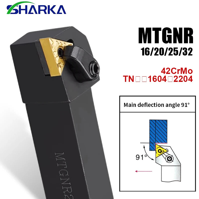SHARKA lathe Tool bar MTGNR MTGNL MTGNR2020 MTGNR2525 Turning Tool Holder For  TNMG160404