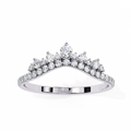 OMKAR JEWELS IGI Certified 0.40 Cents Zircon Ring Women's Luxury White Gold Platinum Engraved Effortless Band Engagement