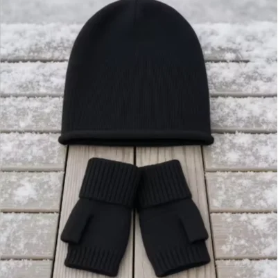 Premium Black Women's Seamless Streetwear Gloves High Quality Turkish Textile Polyester/Nylon Casual Sporty Stylish Winter Hand