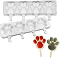 Cute Cat Feet 4 Cavities Silicone Ice Cream Candy Molds Animal Ice Decorating Insert Moulds Baking Tools for Ice Cream Making