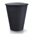 210L Smooth plastic rainwater barrel in anthracite color 75.3 (length) x 75.3 (width) x 86.5 (height) cm
