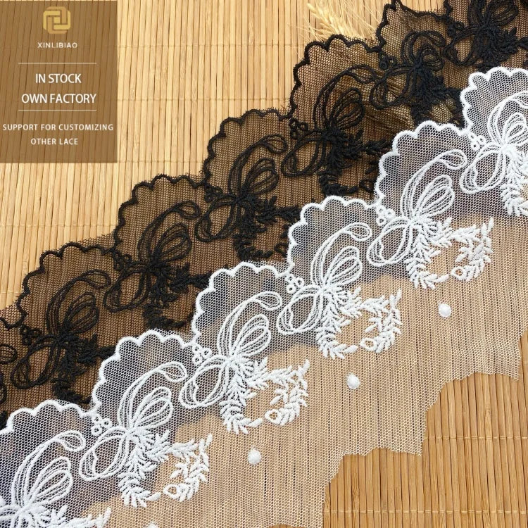 Exquisitely Embroidered Lolita Clothing Mesh Lace Trim Multi-color Chiffon Lace Wholesale Skirt Hem Organza Polyester Lace