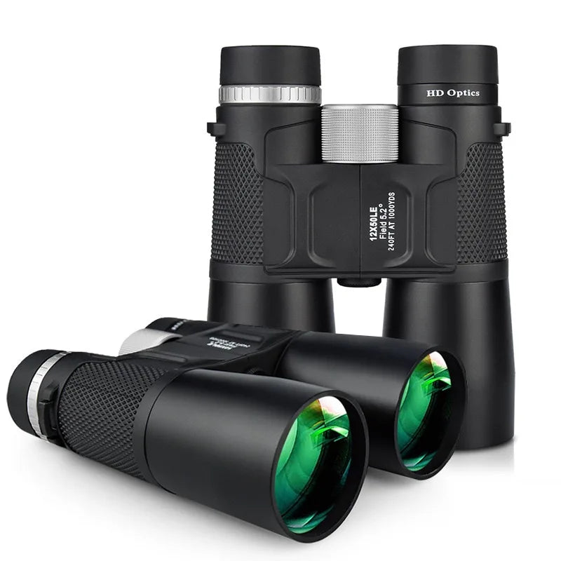 12 X 50 Binoculars High Power High Definition Large Aperture Outdoor Waterproof and Anti-fog Metal Telescope