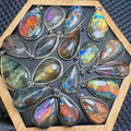 Unique Natural Labradorite Crystal Pendant Aesthetic Blue Purple Flash Stone Necklace Boho Fashion Jewelry Reiki Stone Pendants