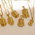 2025 Hip Hop Jewelry Custom Logo Pendant Jewelry Stainless Steel PVD 18k Gold Religious Jesus Head Pendant Tarnish Free Charms