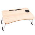 Hot Sell Modern Wooden Leather Surface Laptop Table for Bedroom Use with Multifunctional Bed Tray and Cup Holder