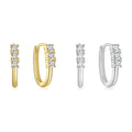 CANNER Customized S925 Sterling Silver U-Shaped Micro-Zircon Earrings 14k 18k Rhodium Plated Hoop Jewelry Trendy Personalized