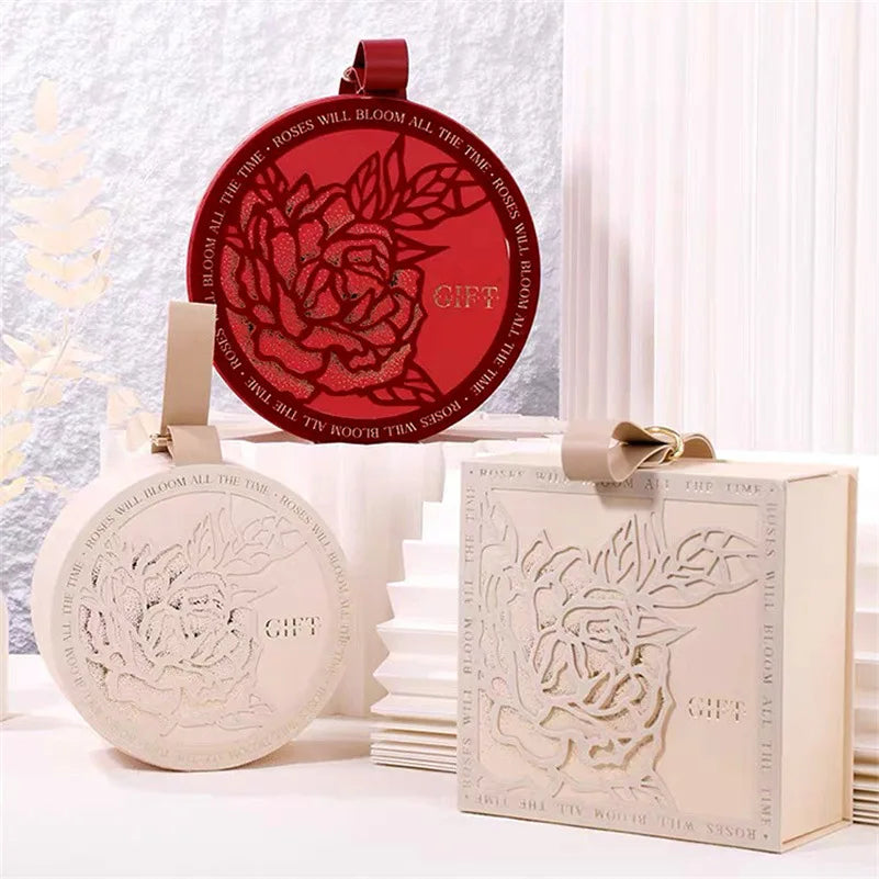 JUXINDA Valentine's Day Exquisite Gift Boxes Wedding and Engagement Festive Gift Boxes Large Capacity Wedding Candy Packaging
