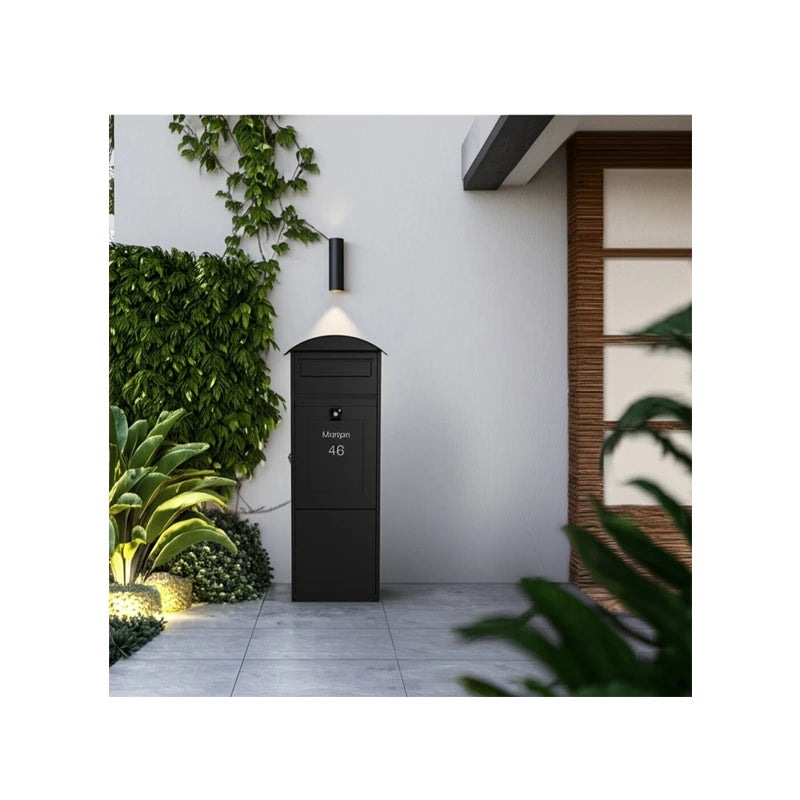 Waterproof Outdoor Cold Rolled Steel Free Standing Mailbox Post Smart Parcel Delivery Box Anti-Theft Rustproof Easy Mailbox