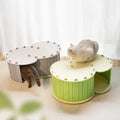Fashionable Felt Pet Beds With Green Grey Cute Cat Scratching House Nest for Cats Stocked