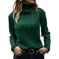 2025 Autumn Winter New Cross-Border EU/US Women's Sweater - Solid Turtleneck Retro Long Sleeve Knit Top-4