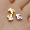 Rose Gold Laser-Capable Engraved DIY Jewelry Pendant Making Accessories Blank Stainless Steel Plant Cactus Shape Charm Beads