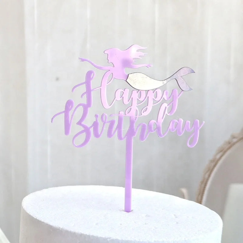 New Arrival Happy Birthday Acrylic Cake Topper for Birthday Party Cake Decorations Cake Decorating Supplies