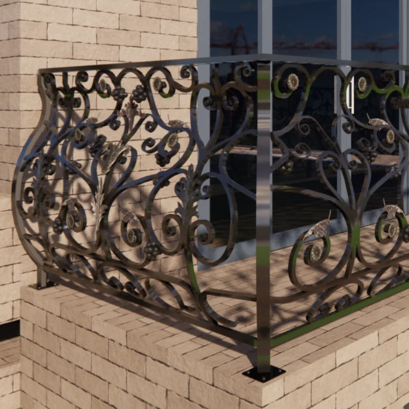 Handcrafted Modern Designs Balcony Railings Wrought Iron Steel 1 Year Warranty Total Project Solutions for Luxury Homes
