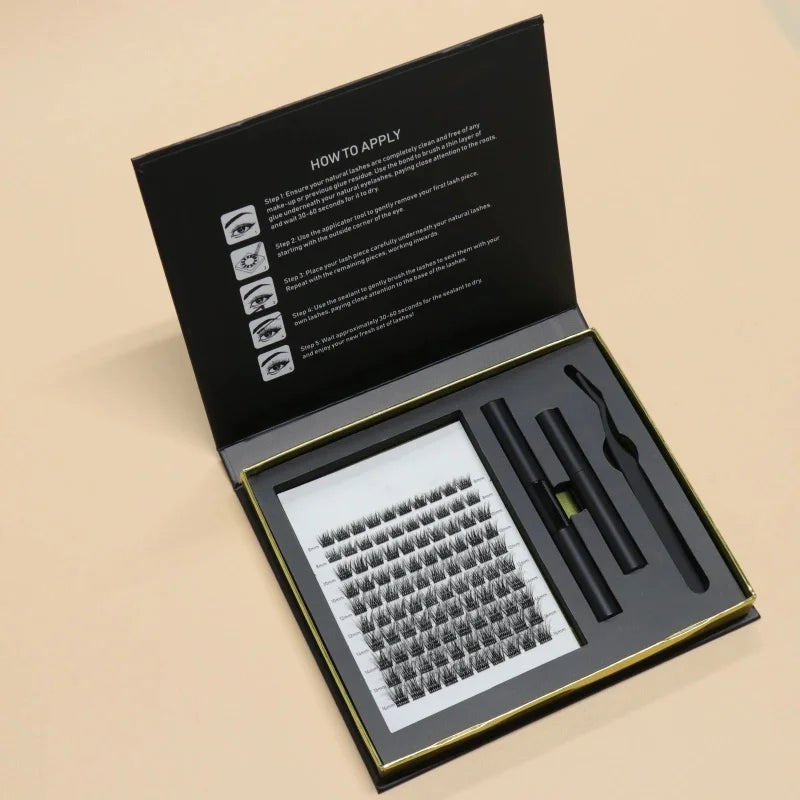 Handmade DIY Lash Extension Clusters Kit Custom for Synthetic Silk Volume 6D-8D Mega Volume 10D-20D 12 Rows MegaBDM