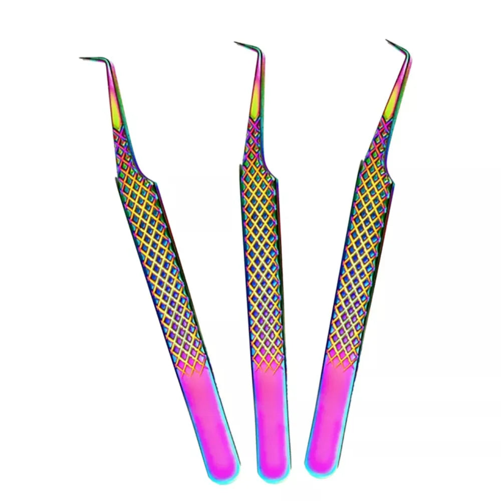 Custom Logo Smooth Tip Stainless Steel Eyelash Tweezers with Durable & Precision for Eyelash Extension