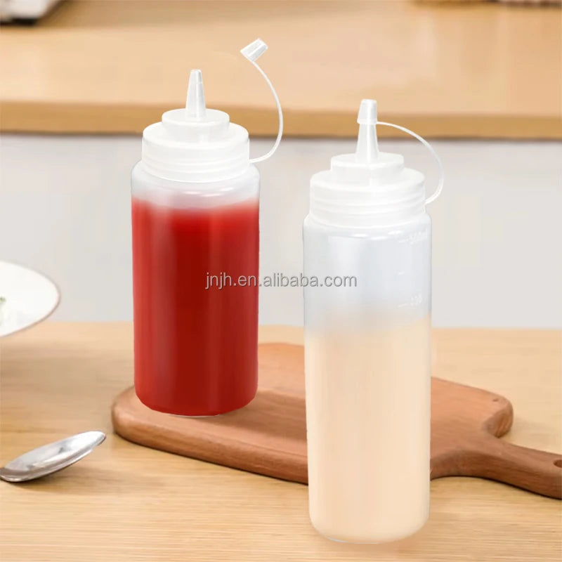 12oz 16oz Small Plastic Squeeze Bottle With Cap for Honey Ketchup Soya Chili