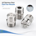 BSPT 3/4" High Impact 65Â°&110Â° Stainless Steel Flat Fan Cleaning Nozzle for Industrial Washing & Surface Cleaning