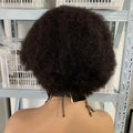 CF132 Black Afro Kinky Curl Full Lace Wig Raw Hair Lace Frontal Glueless Brazilian Human Hair for Braiding 8 Inches MegaBDM