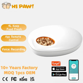 Wholesale Smart Pet Feeder Food Dispenser for Wet/Dry Food App Control Automatic Pet Feeder 5 Squares Cat Dog Wet Food Dispenser