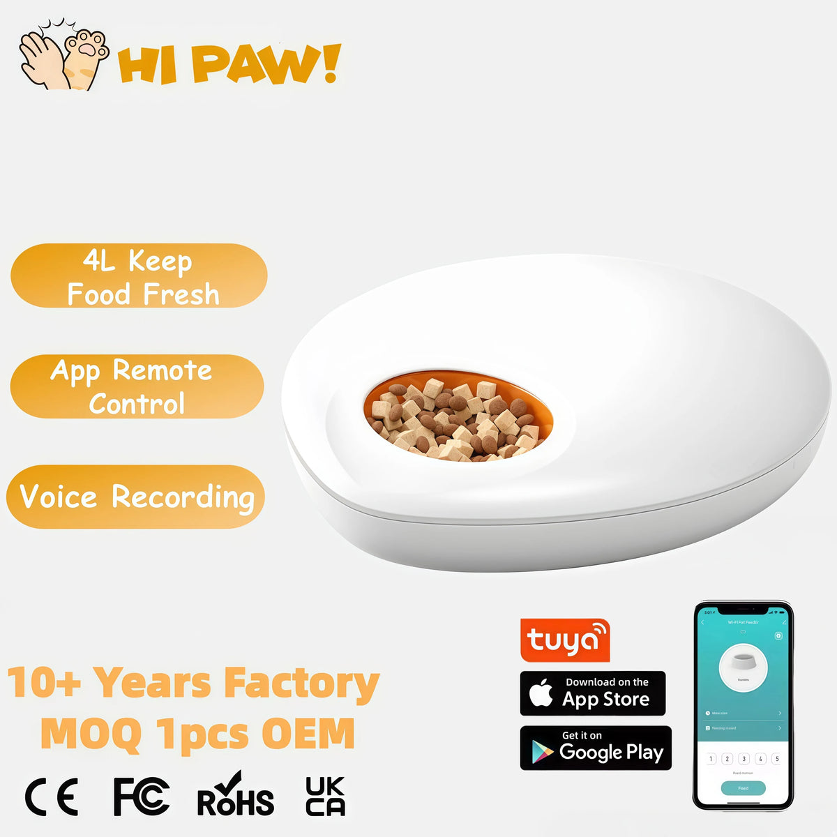 Wholesale Smart Pet Feeder Food Dispenser for Wet/Dry Food App Control Automatic Pet Feeder 5 Squares Cat Dog Wet Food Dispenser MegaBDM