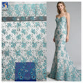 YX1269 Chinese Sky Cyan-Blue Style Lace Fabric Rare Custom Color Woven 300*150CM Eyelash Lace Textile Fabrics for Long Skirt MegaBDM