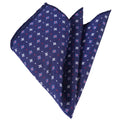 Navy Blue and White Patterned Jacquard Woven Neckerchief