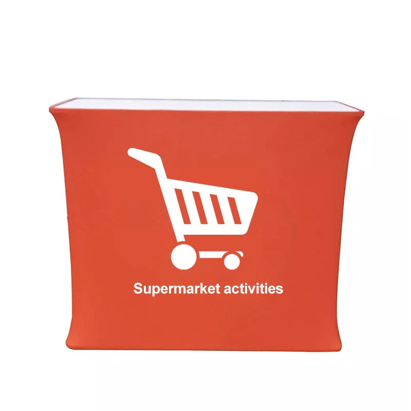 Customized Logo Curved Pop-Up Promotion Table for Supermarket Use Advertising Player