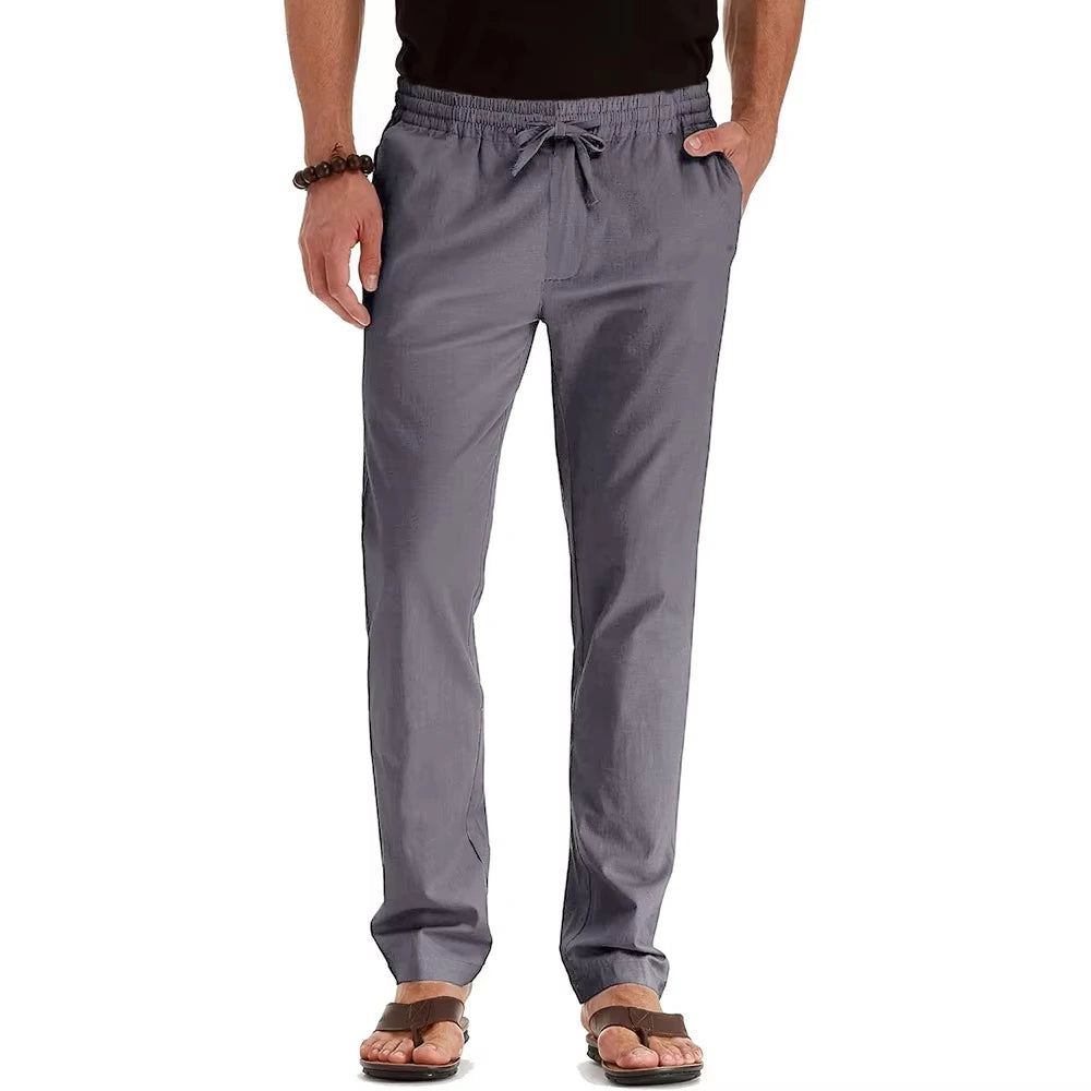 Men's Spring Autumn Joggers Washed Straight Sportswear Sweatpants with Cargo Pockets Comfortable Pants for Exercise