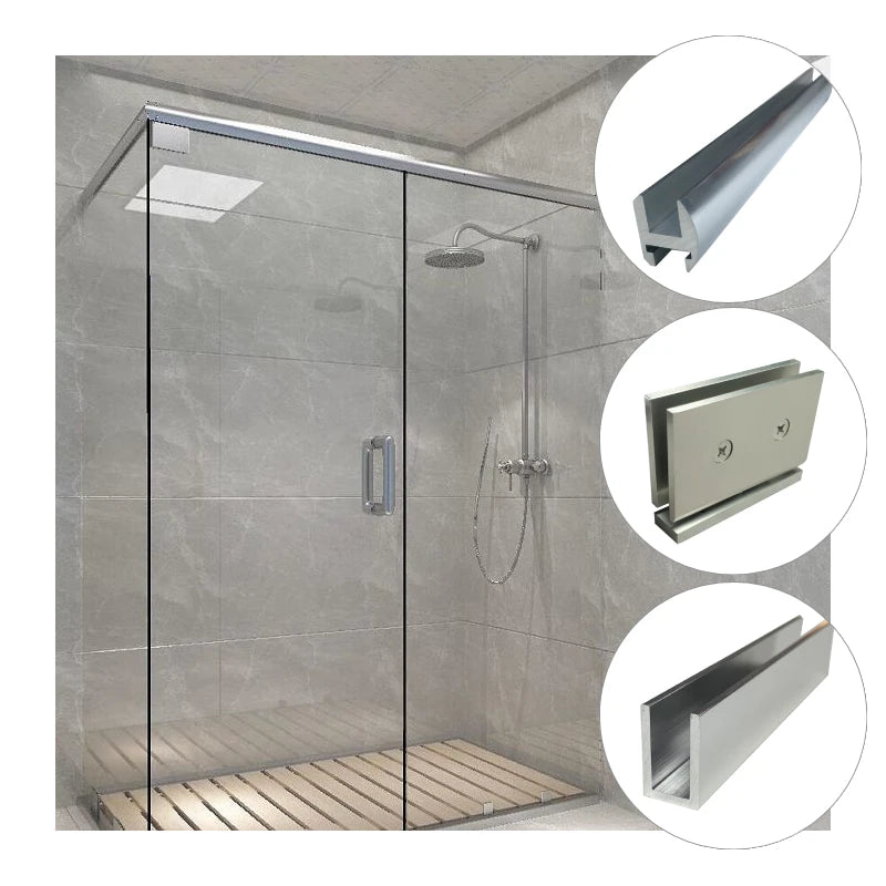 Aluminum Decorative Shower Screen Frame Glass groove Aluminum Profile Kit Factory Direct Sales with Customization Support