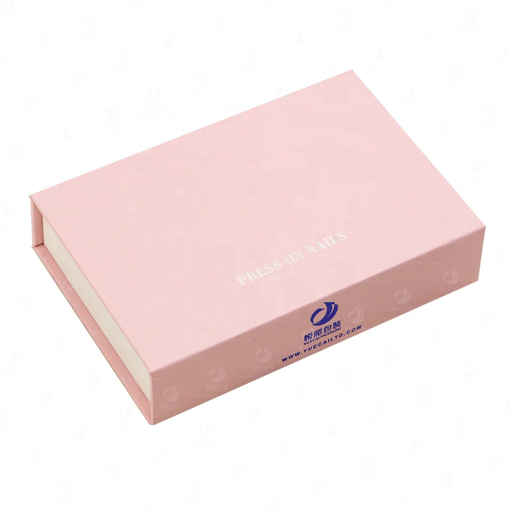 Custom Logo High-End Magnetic Gold Stamping UV Coating Sponge Liner Folders Packaging Boxes for Press on Nails