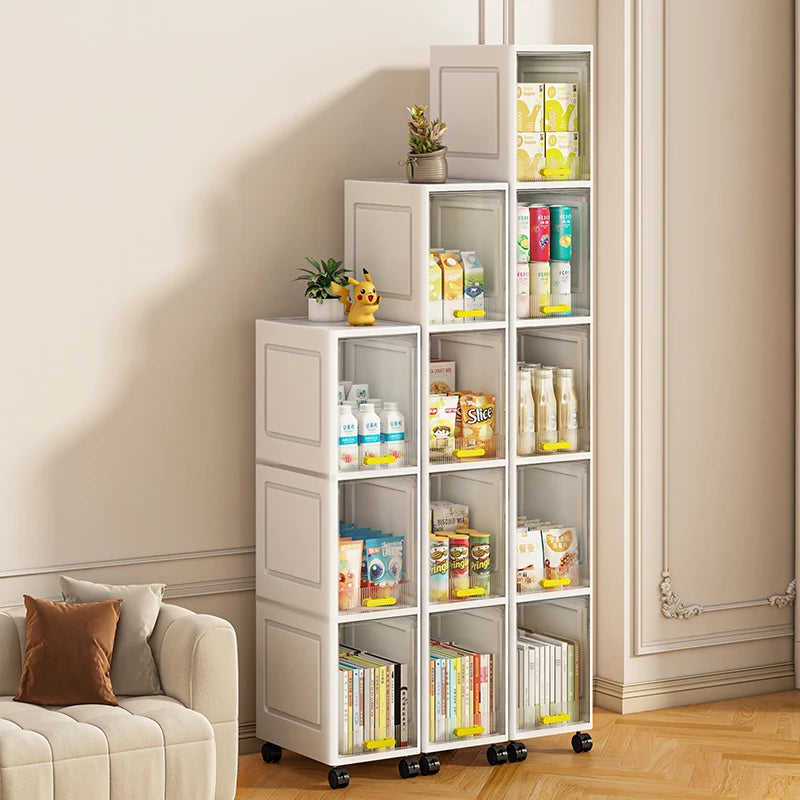 WANUO 3/4/5-Tier Kitchen Storage Cart Plastic Storage Cart Vertical Slim Storage Cabinet for Narrow Spaces