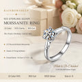 1ct Moissanite Diamond Rings S925 D Color VVS Six-Prong Solitaire with 3EX Cut Wedding Engagement Ring Jewelry for Women MegaBDM