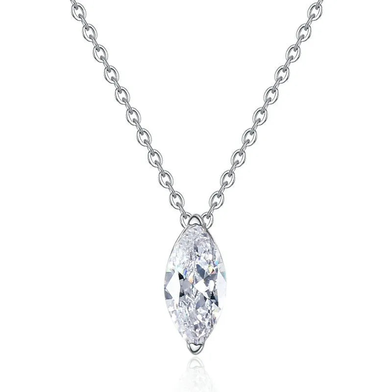 S925 Sterling Silver Premium Eye Moissanite Necklace Classic Engagement Gift With Plating VVS1 D Color