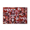 Made In Germany - Home Decor Canvas Picture Pop Art Abstract - Wall Mural In Red And Pink - Canvas Picture On Stretcher Frame