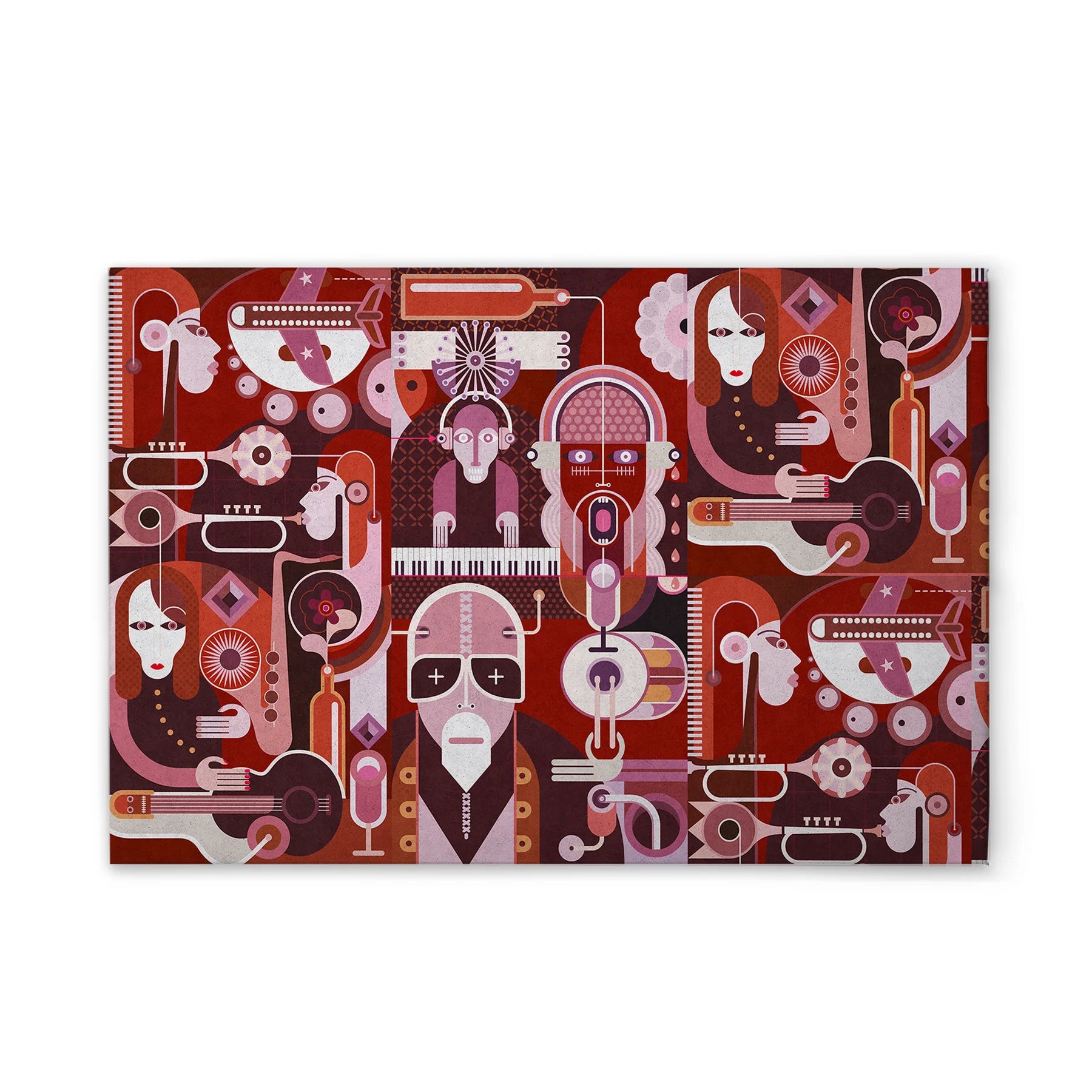 Made In Germany - Home Decor Canvas Picture Pop Art Abstract - Wall Mural In Red And Pink - Canvas Picture On Stretcher Frame
