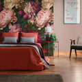 Germany Made Photo Wallpaper Floral Roses Pink Red Green Non Woven Vinyl Wall Mural for Bedroom Hospital Use Removable