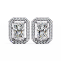 Aniva Ear Stud IGI Certified Earrings Radiant Cut CVD Natural Diamond Filled Trendy 14K Solid Gold Women's Party Earrings
