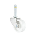 2 Inch 50mm Swivel Casters Wheels Bronze Ring Stem White PP Wheel for Living Room Kitchen Warehouse Outdoor/Bathroom Use