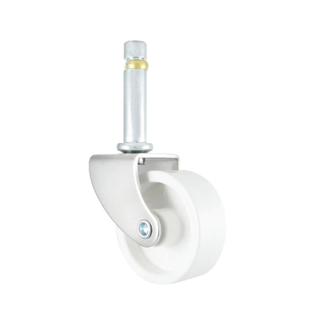 2 Inch 50mm Swivel Casters Wheels Bronze Ring Stem White PP Wheel for Living Room Kitchen Warehouse Outdoor/Bathroom Use