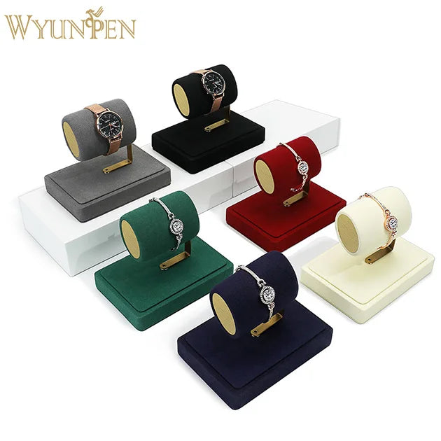 WYP Detachable Beige Velvet Bracelet Holder Rack for Jewelry Organization Watch Display Stand