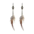 Fenyi Wholesale Alloy Jewelry New Style Bohemian Feather Tassel Long Ethnic Style Retro Fashion Big Earrings for Women