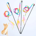 Pet Interactive Toy Cat Teaser Stick Toy Cat Playing Toys Cat Rod Feather Plush